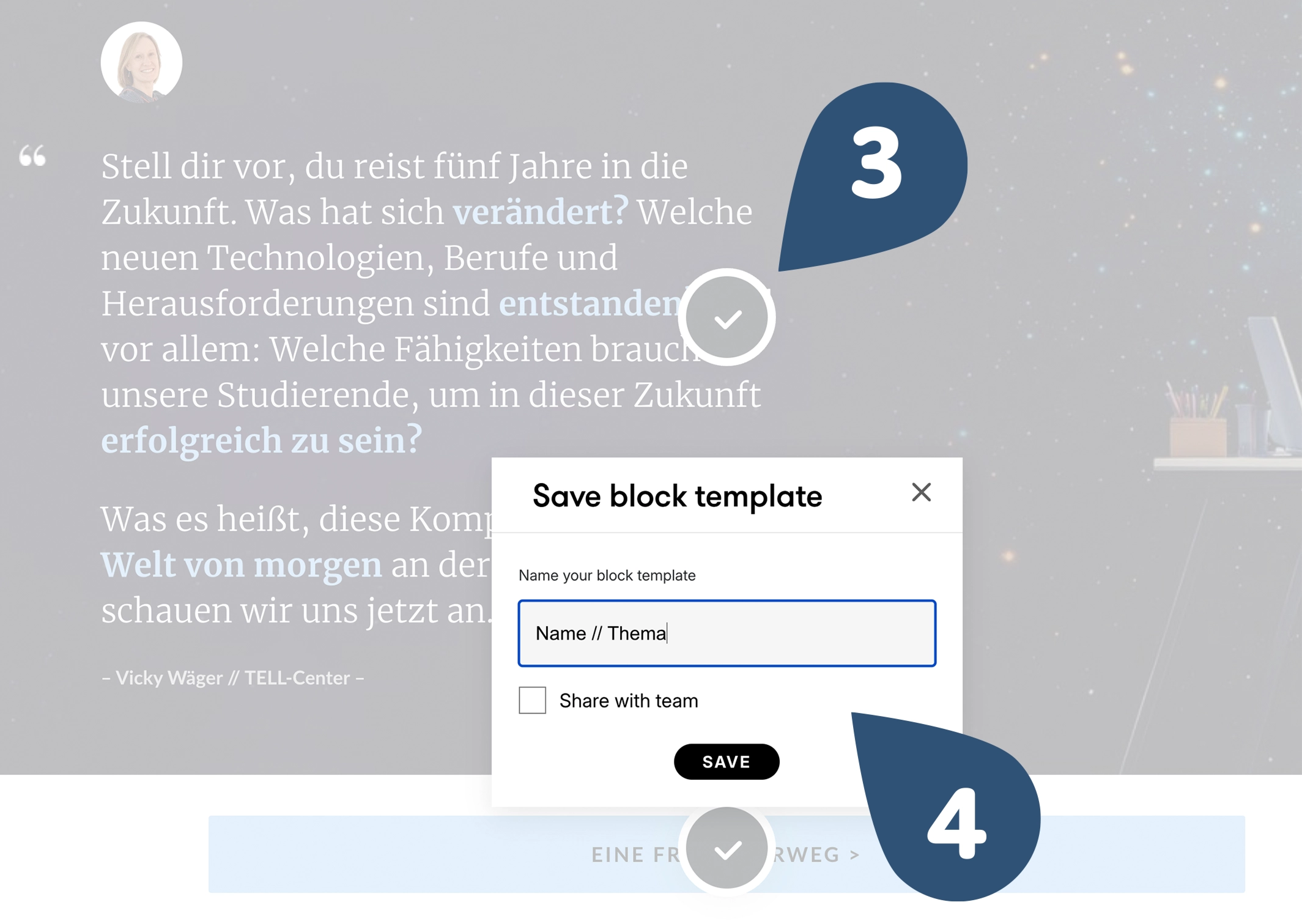 Blöcke auswählen & speichern