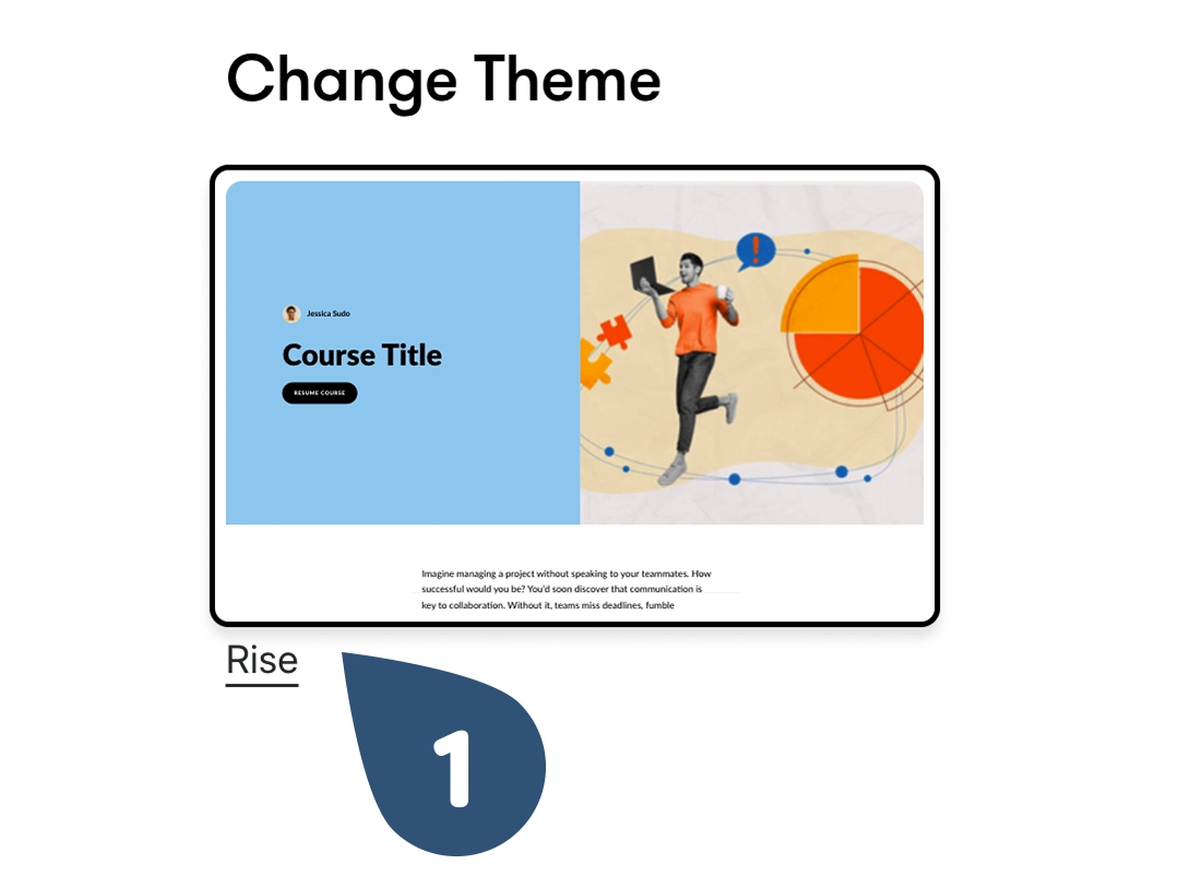 Kurs-Menü auf der Kurs-Startseite → ‚Theme‘ → ‚Change Theme‘