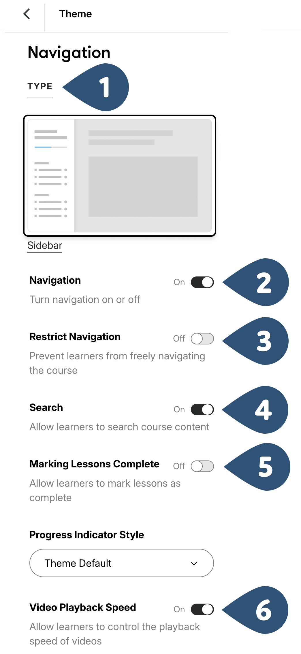 Kurs-Menü auf der Kurs-Startseite → „Theme“ → „Color“