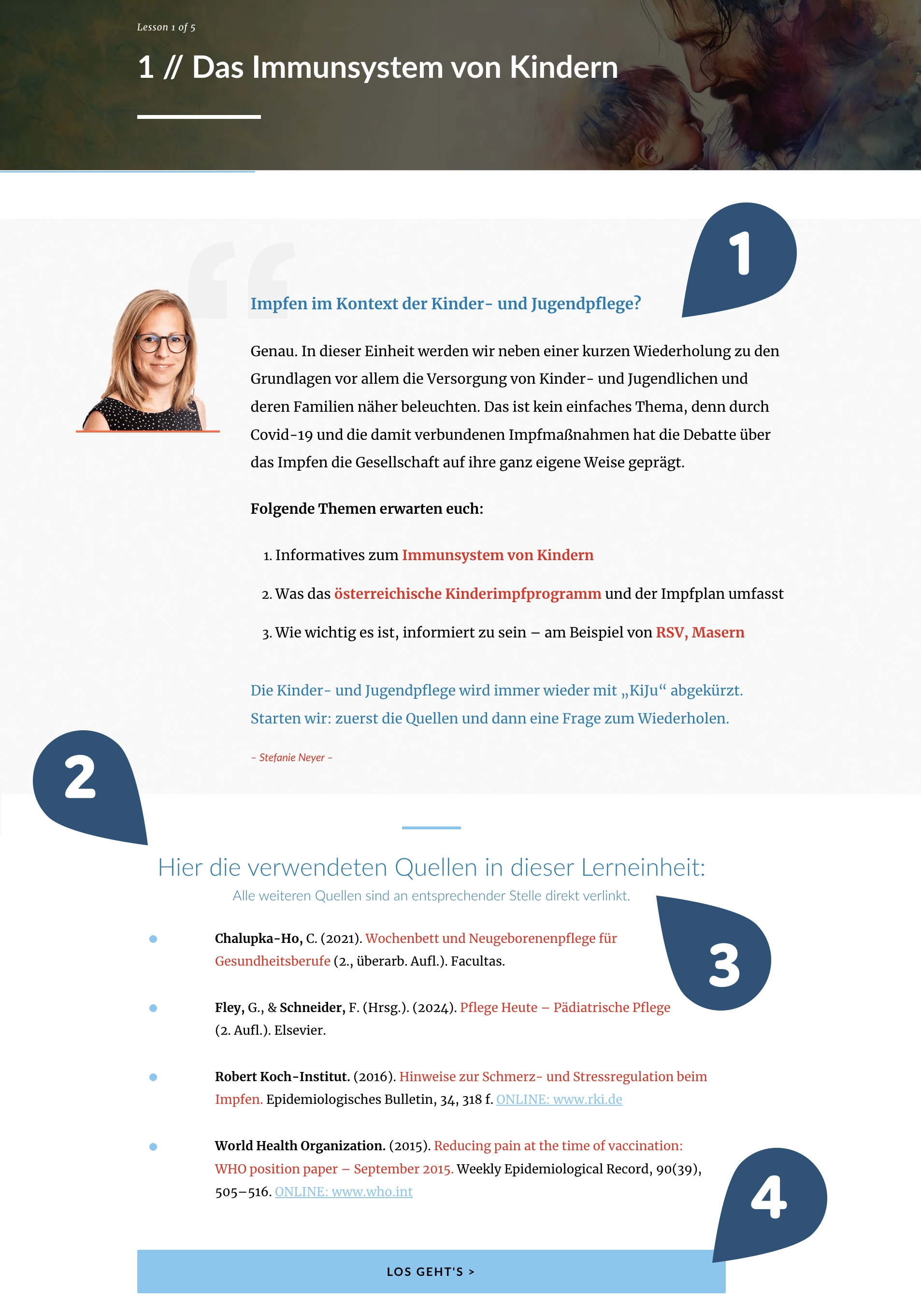 Beispiel Literaturverzeichnis in der Lektion