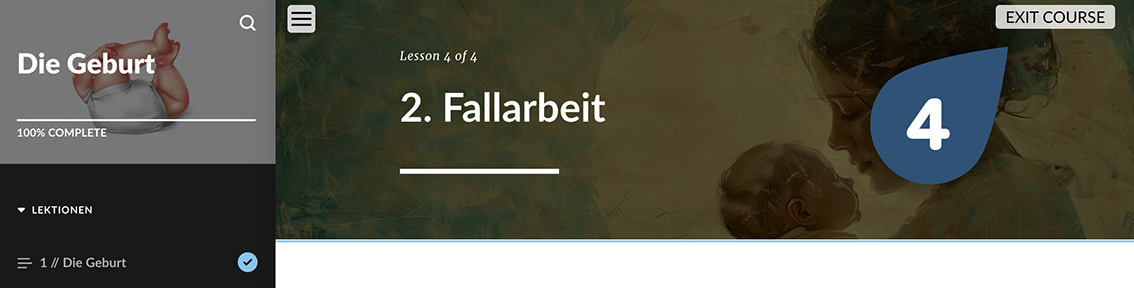 So sieht der ‚Exit Course-Button‘ im ILIAS aus