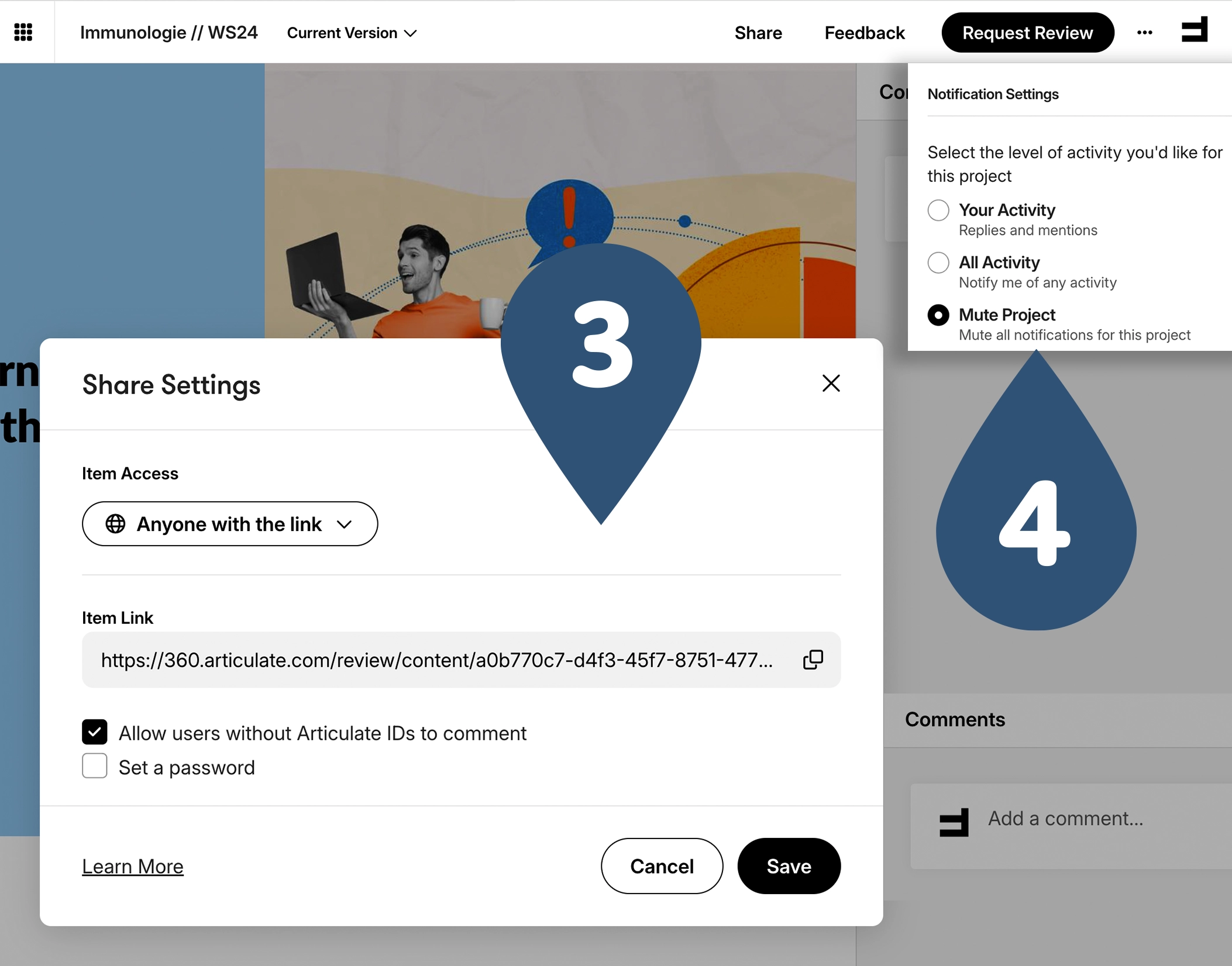 Einstellungen im Review360