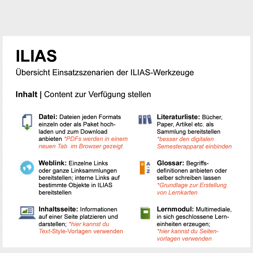 Open INFO-BLATT // Übersicht ILIAS-Tools.pdf
